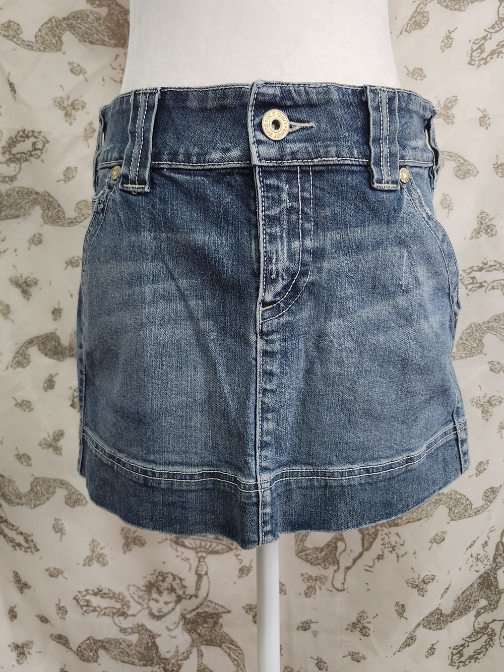 Vintage Y2K Old Navy Ultra Low Waist Denim Mini Skirt